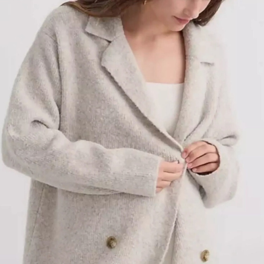 J Crew Boucle Wool Blend Double Breasted Sweater Blazer - XL - Picture 5 of 6